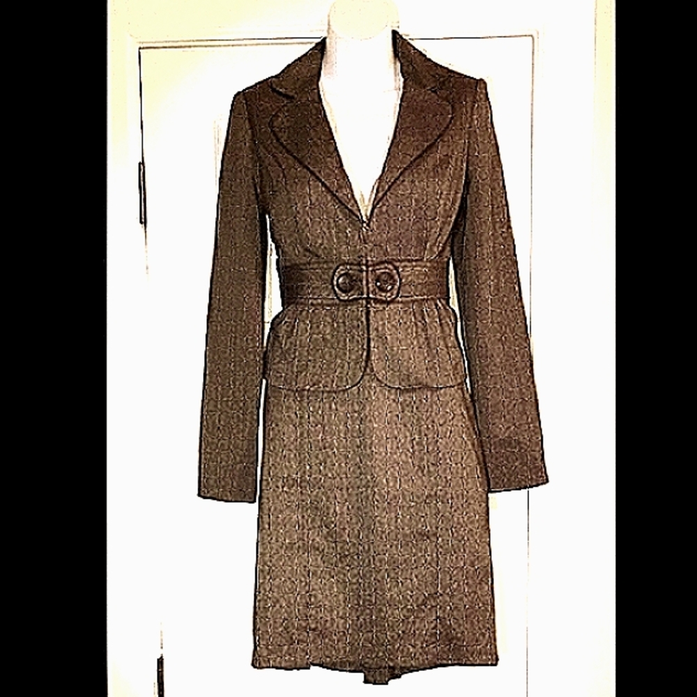 A.Byer Suit, HERRINGBONE Pattern Skirt/Jacket- M - Picture 1 of 8